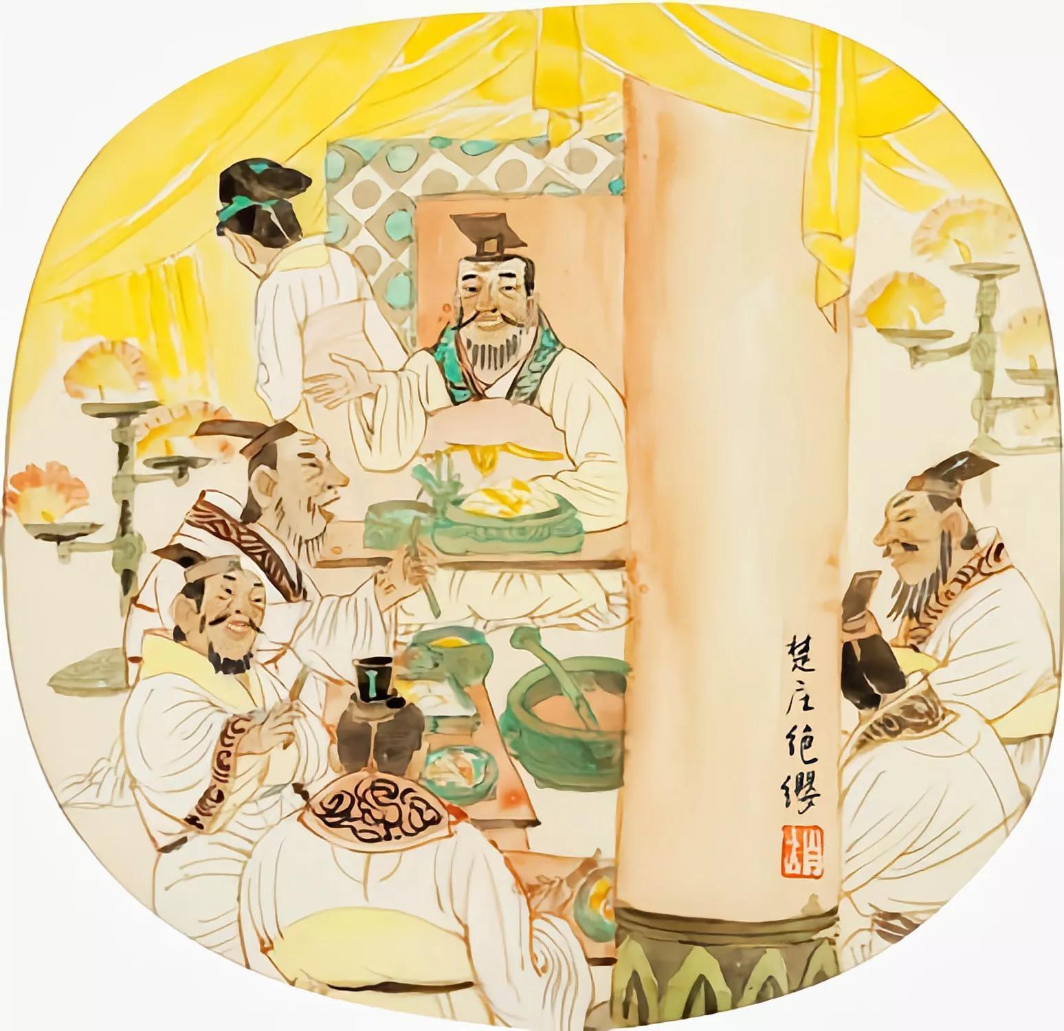 唐狡酒席上調戲許姬，許姬絕其盔纓以治罪，楚莊王：不絕纓者不樂