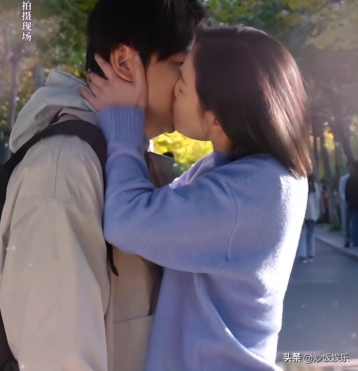 34歲倪妮片場狂吻雷佳音！事後狂笑太開心，男方結婚12年
